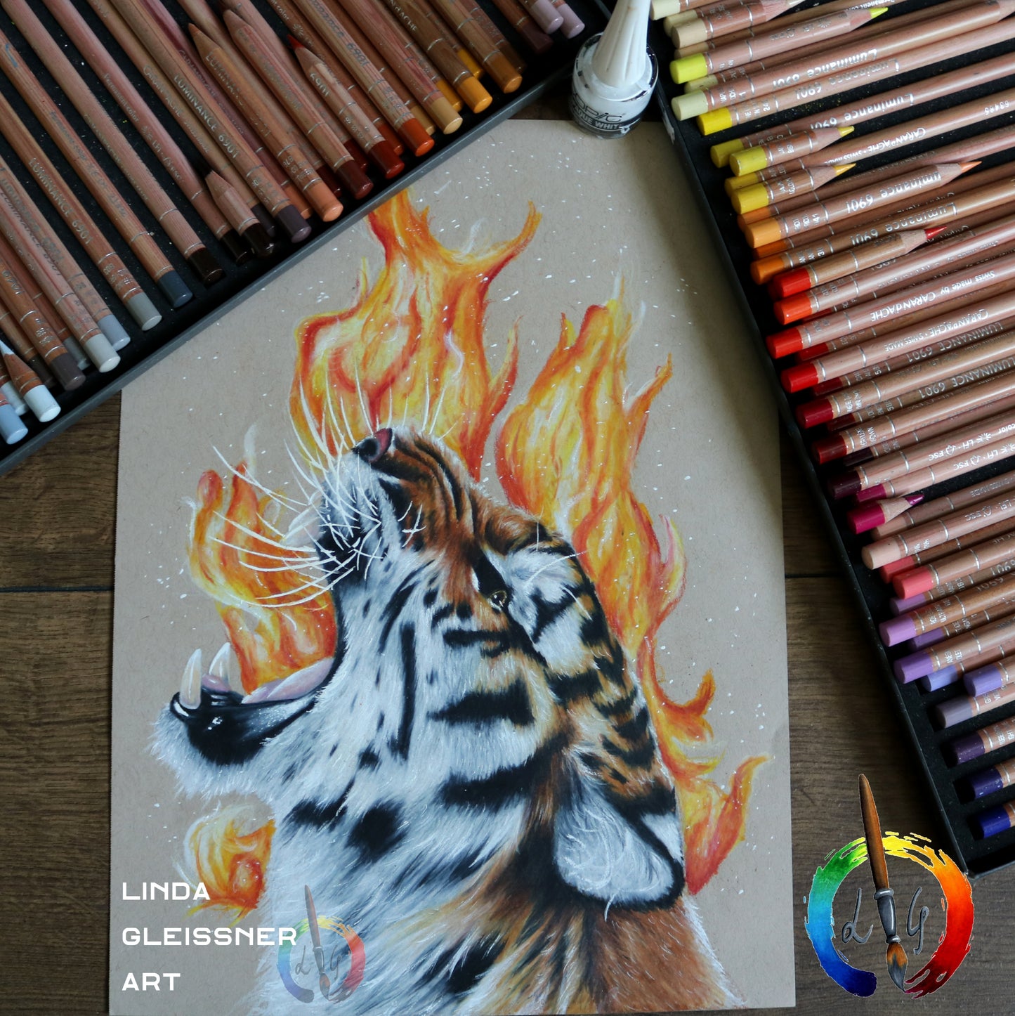 Originale Zeichnung! Tiger