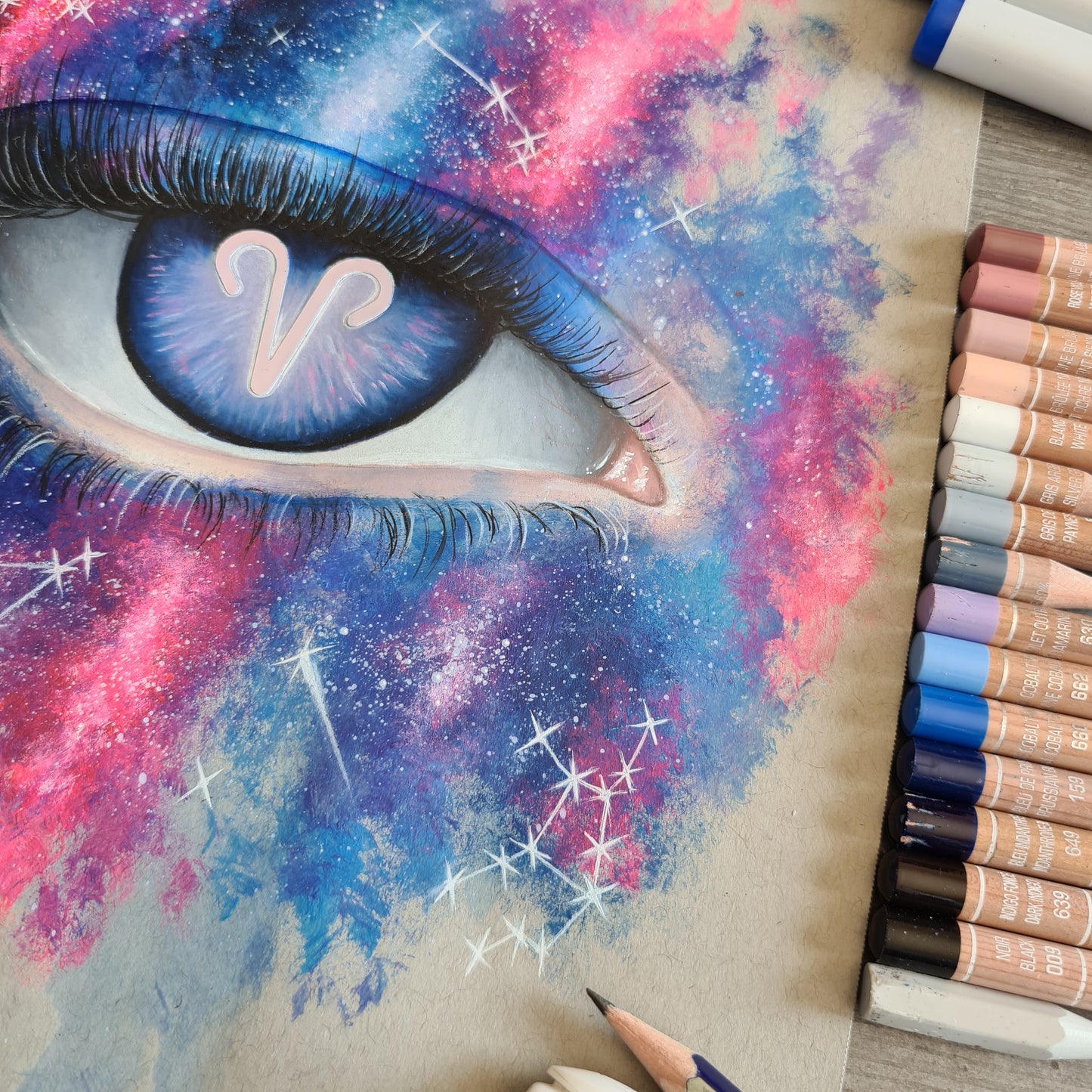 Original drawing! Holographic Aries Eye