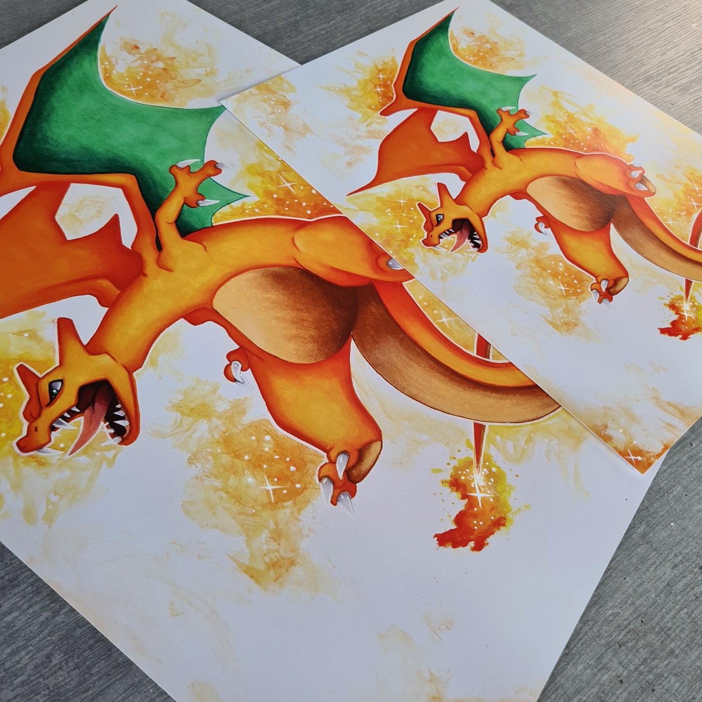 fire dragon monster Print