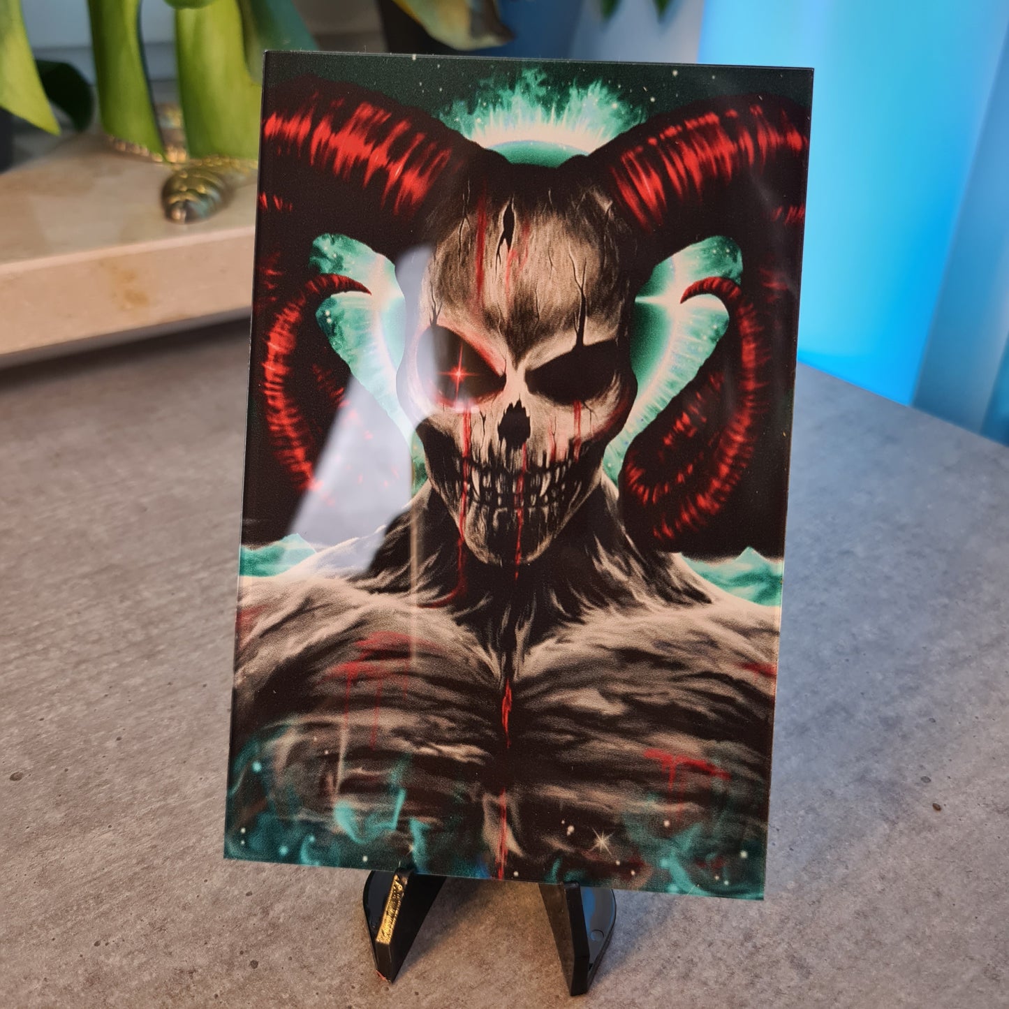 Skull demon acrylic glass print