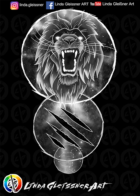 Zodiac sign Lion Print