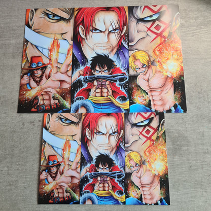 Ruffy, Sabo, Ace Poster