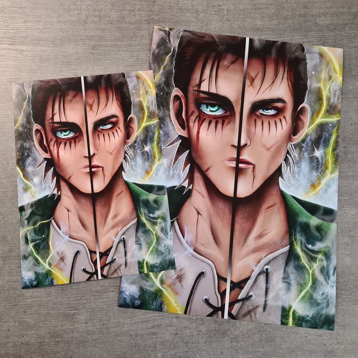 Eren Anime VS Realsimus Poster