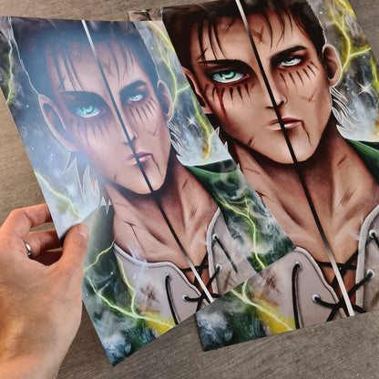 Eren Anime VS Realsimus Poster