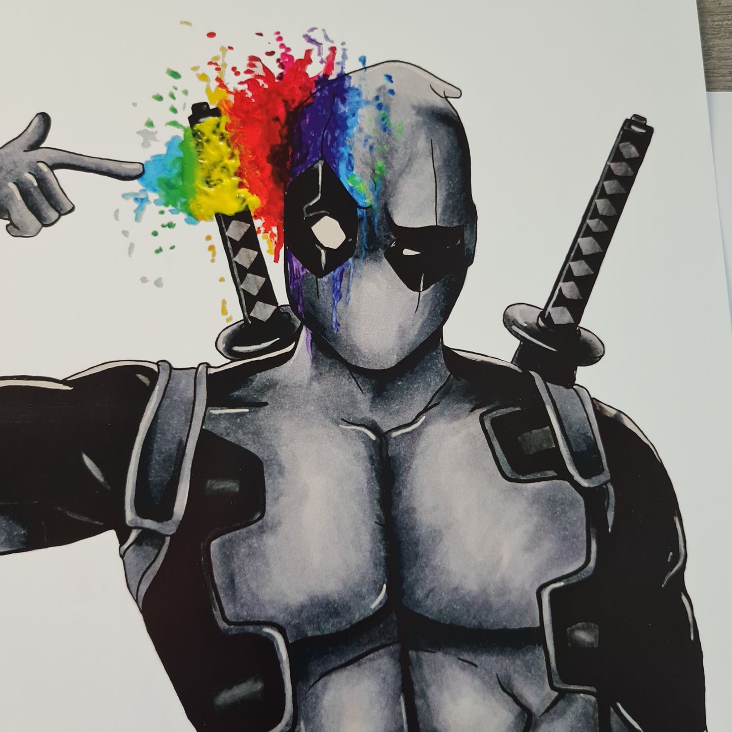 Regenbogen Deadpool Poster