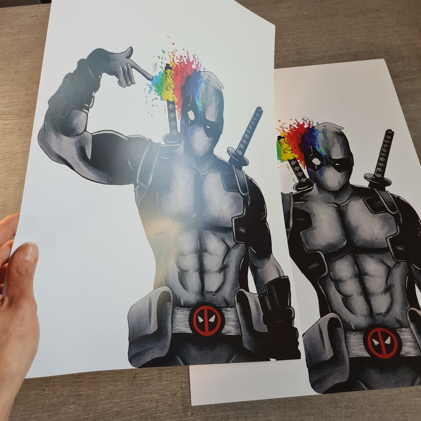 Regenbogen Deadpool Poster