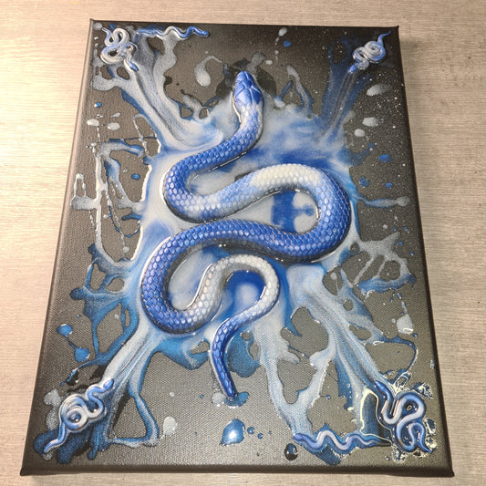 Blue Snake: Kunstharz auf Leinwand