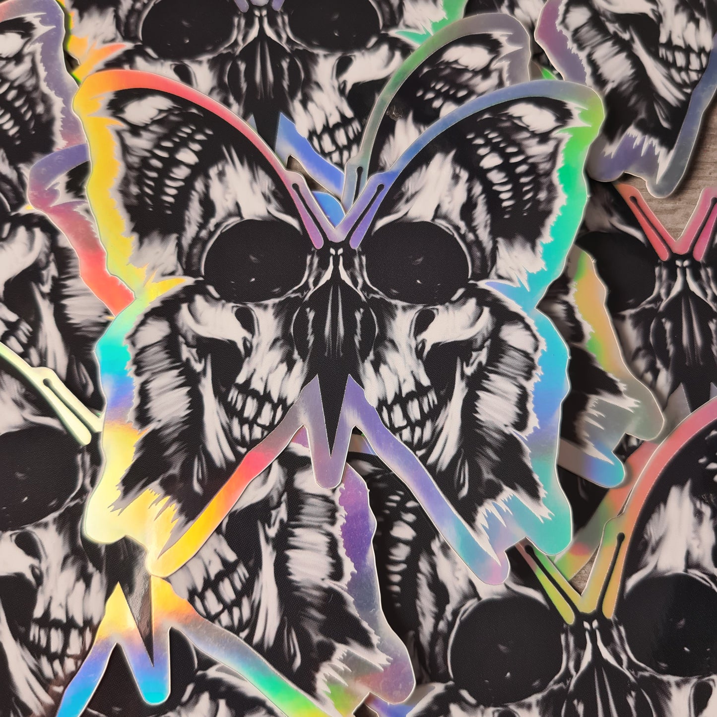 Skullbutterfly Hologramm Sticker