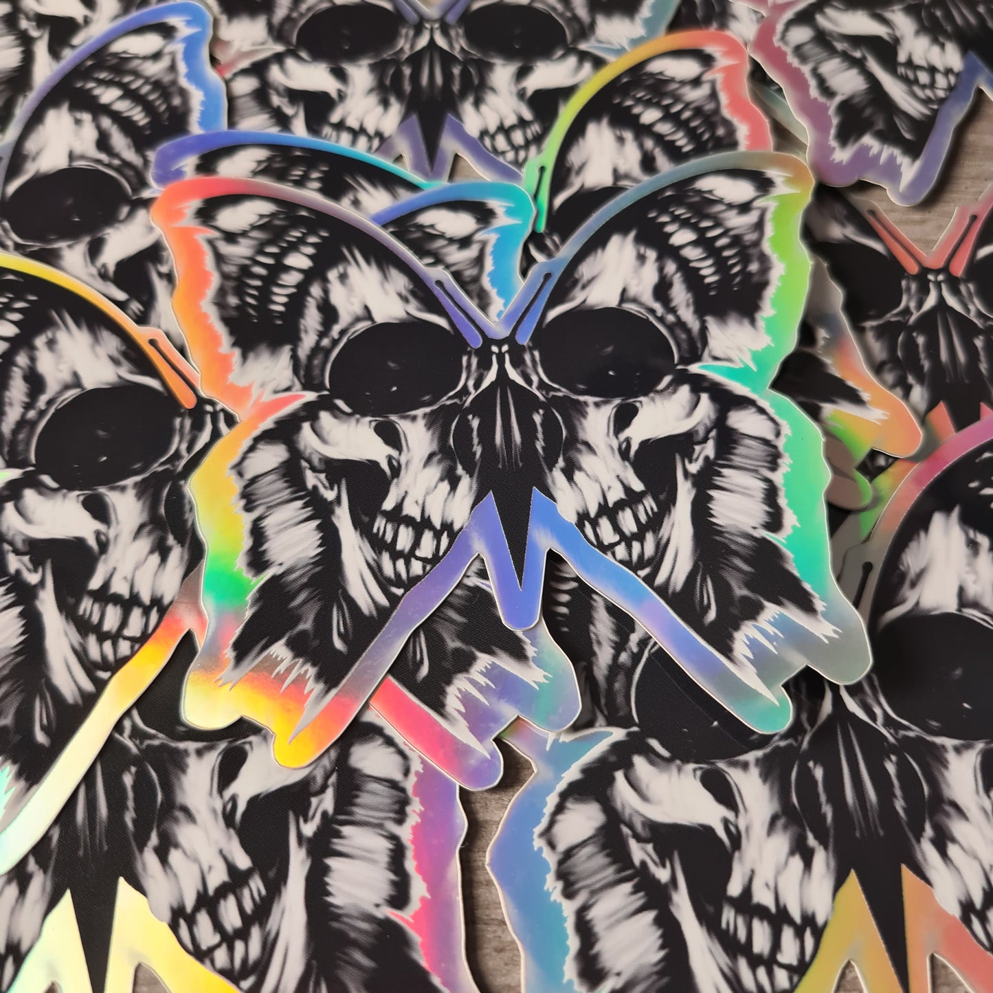 Skullbutterfly Hologramm Sticker