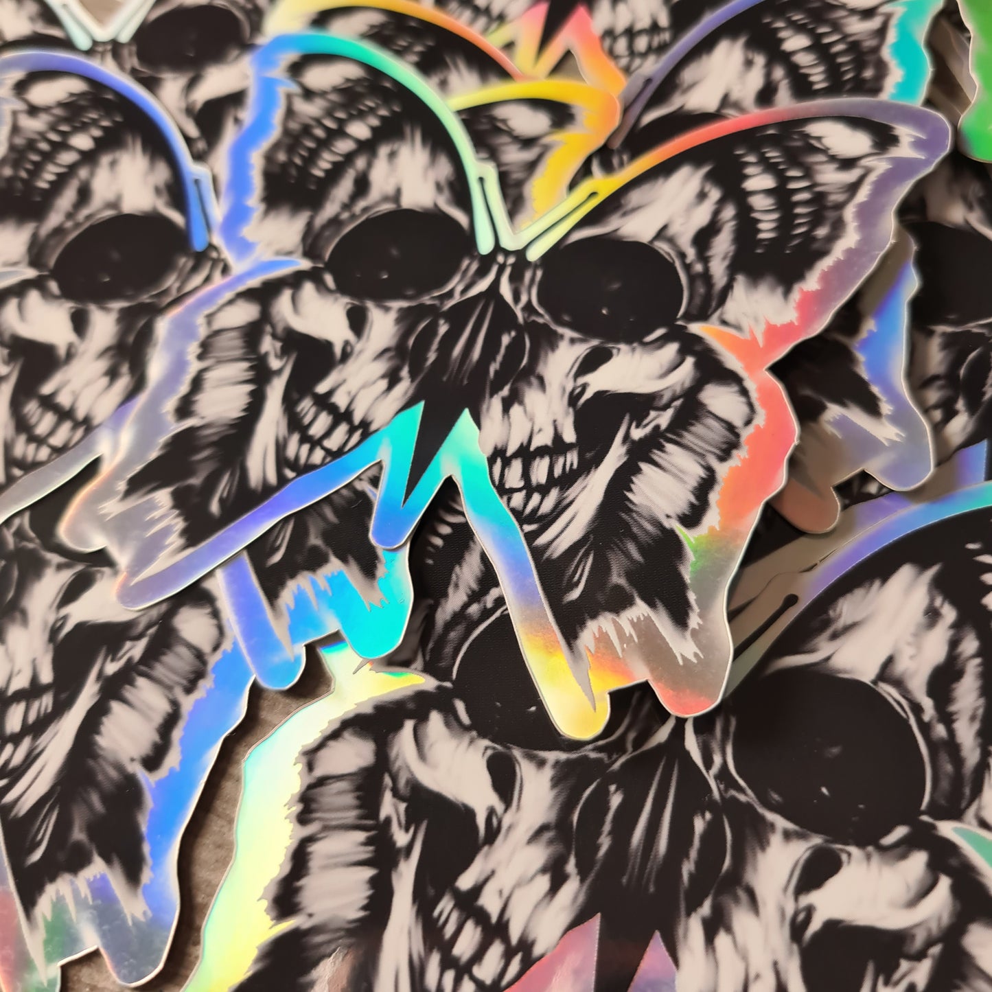 Skullbutterfly Hologramm Sticker