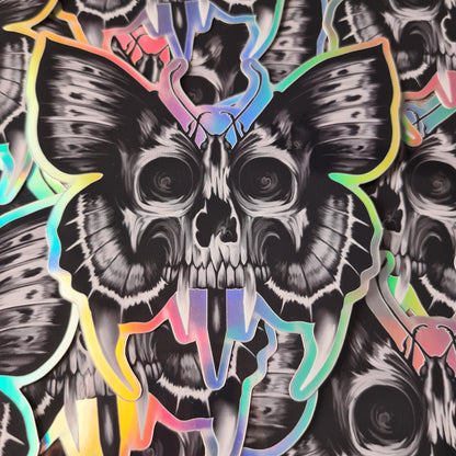 Skull-butterfly Hologramm Sticker