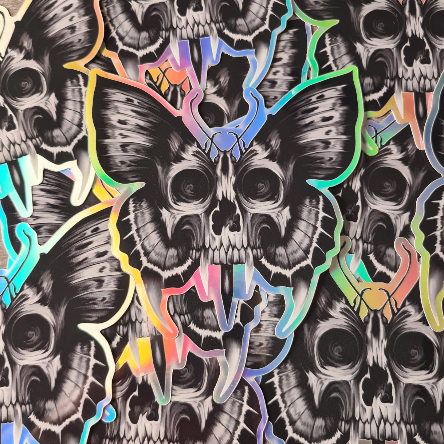 Skull-butterfly Hologramm Sticker