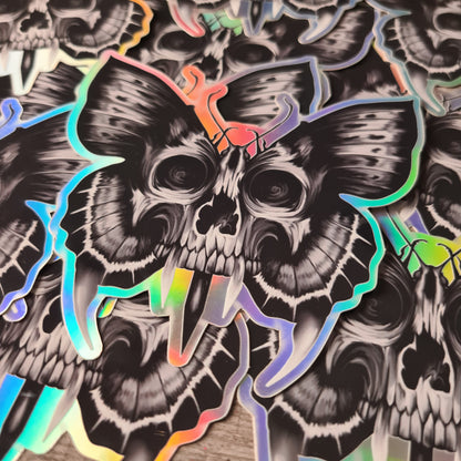 Skull-butterfly Hologramm Sticker