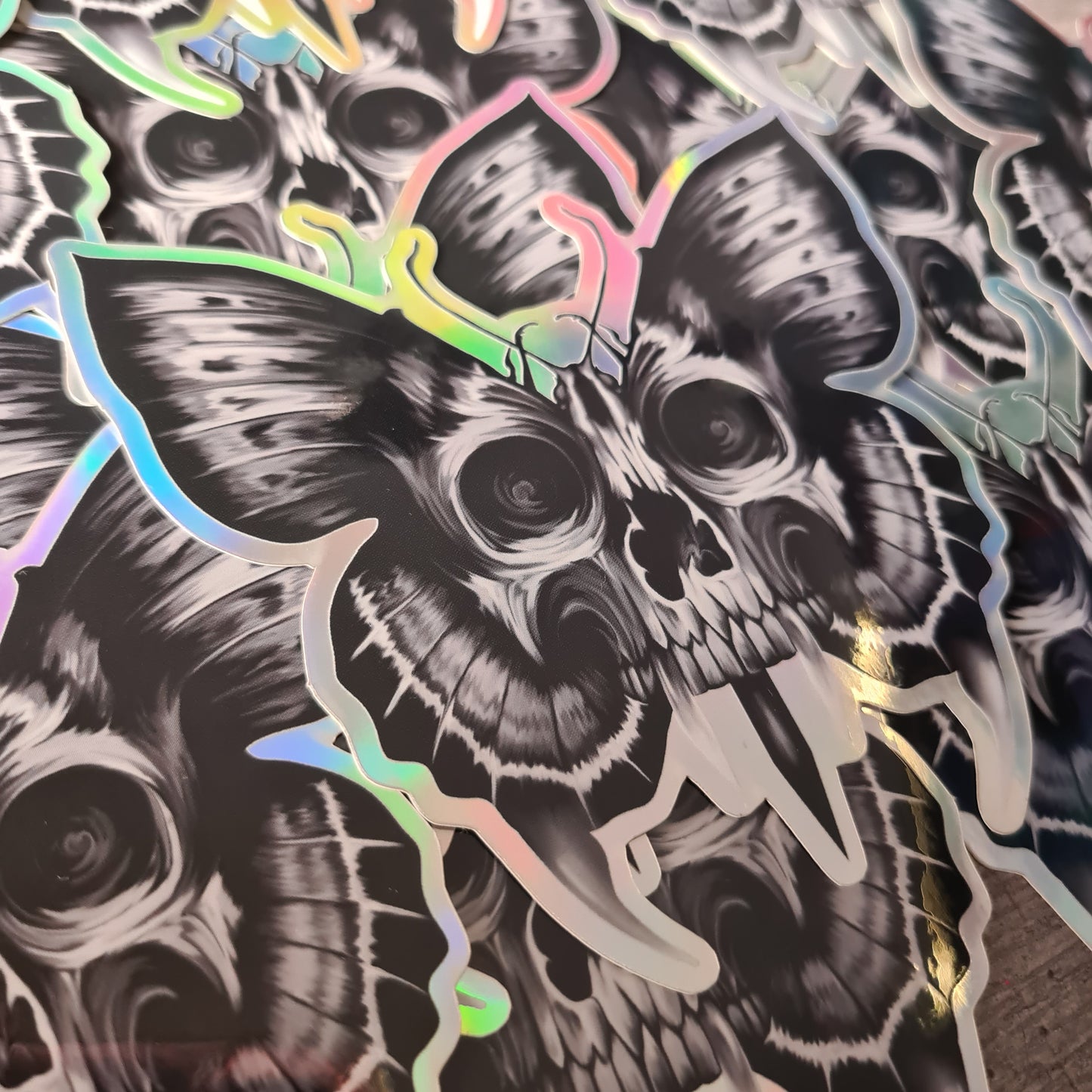 Skull-butterfly Hologramm Sticker