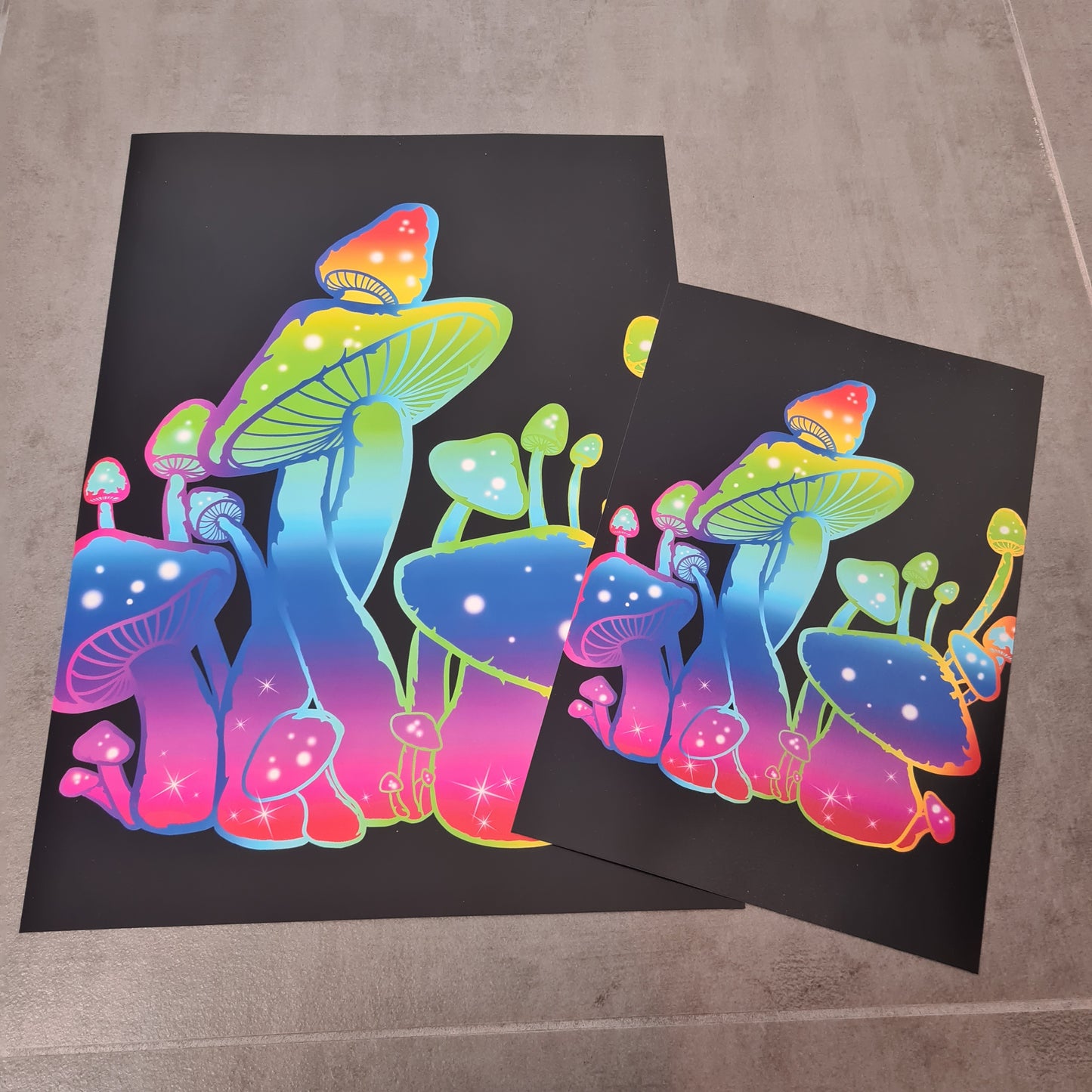 Rainbow Mushrooms Poster