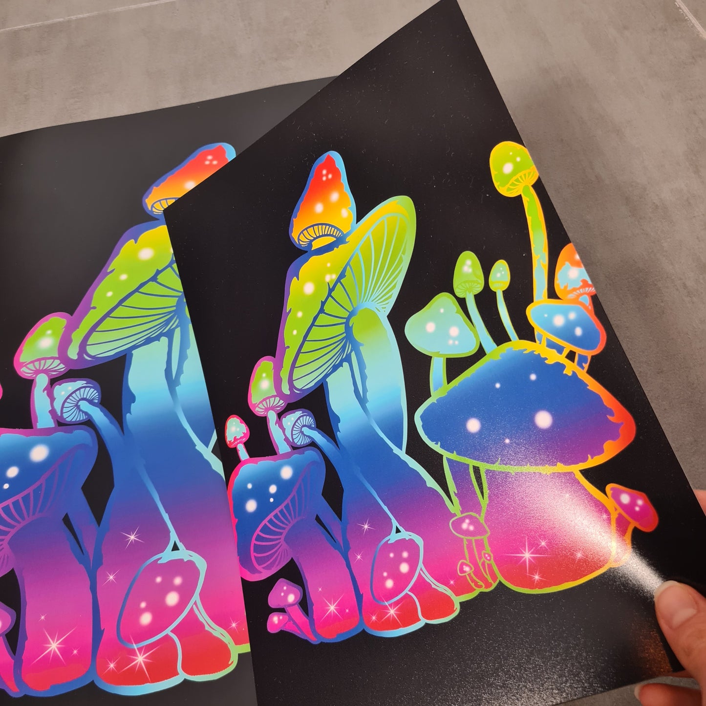 Rainbow Mushrooms Poster