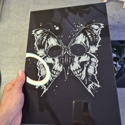 Skullbutterfly acrylic glass print