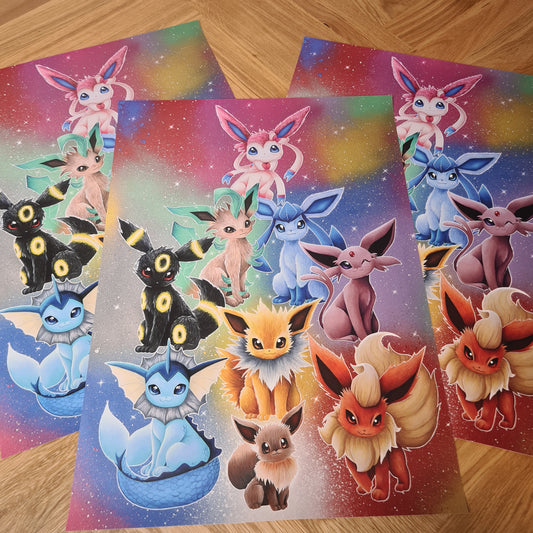 PRE-ORDER: Eevee Evolution PVC Poster DIN A2 (Work in progress)