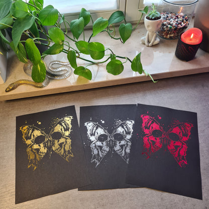 Skullbutterfly Metallic Poster