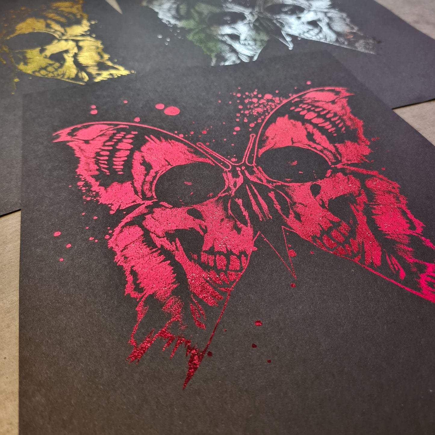 Skullbutterfly Metallic Poster
