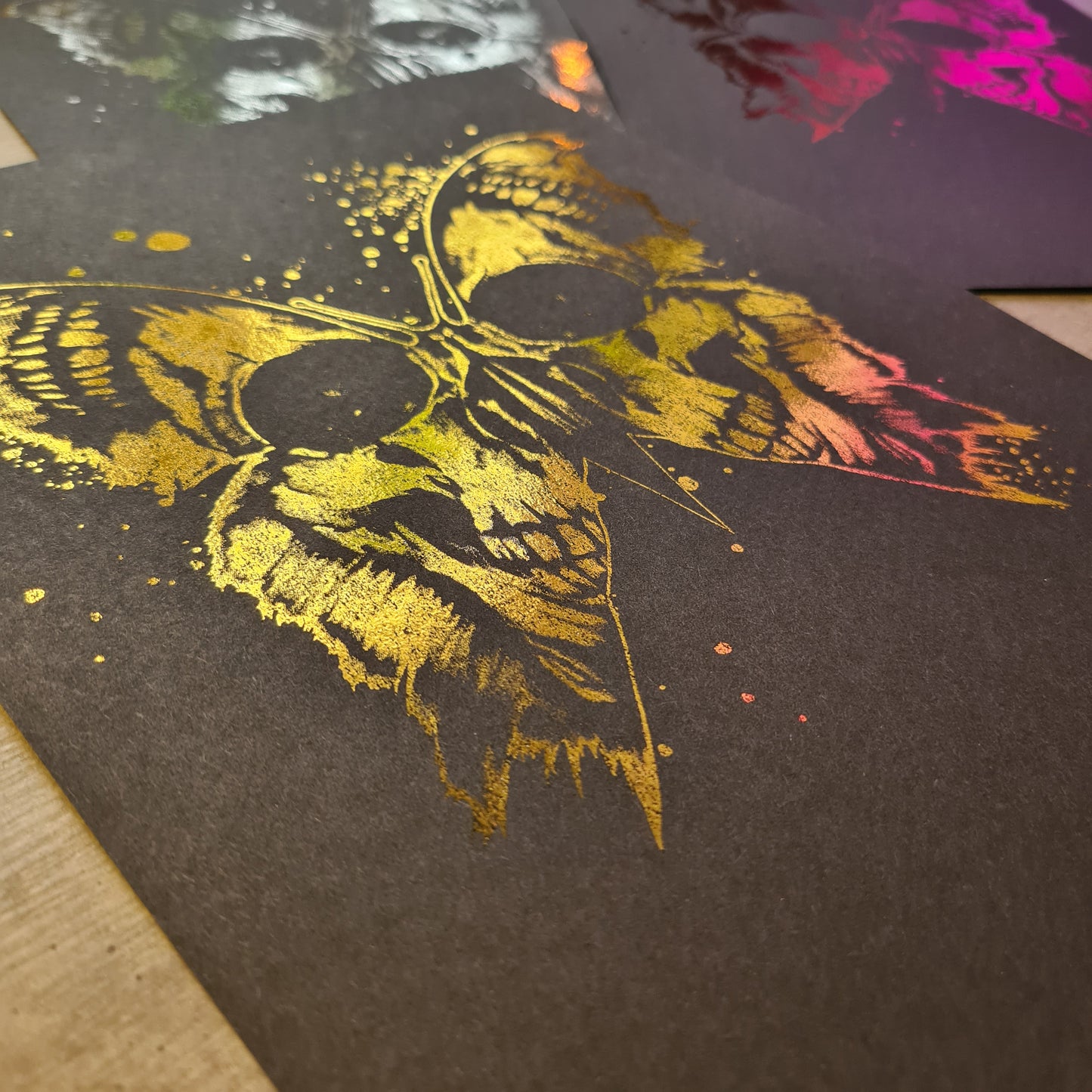 Skullbutterfly Metallic Poster