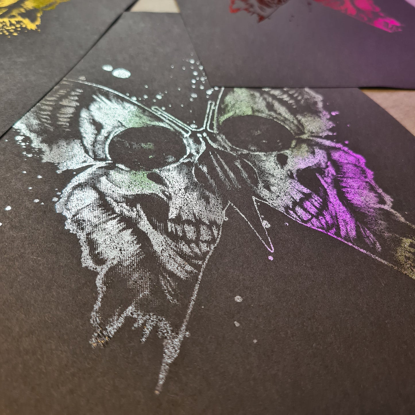 Skullbutterfly Metallic Poster