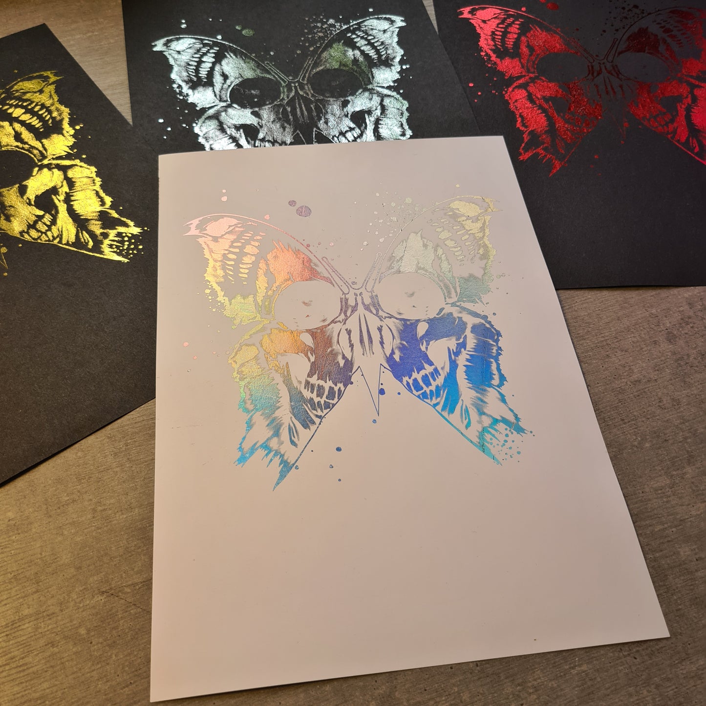Skullbutterfly Metallic Poster