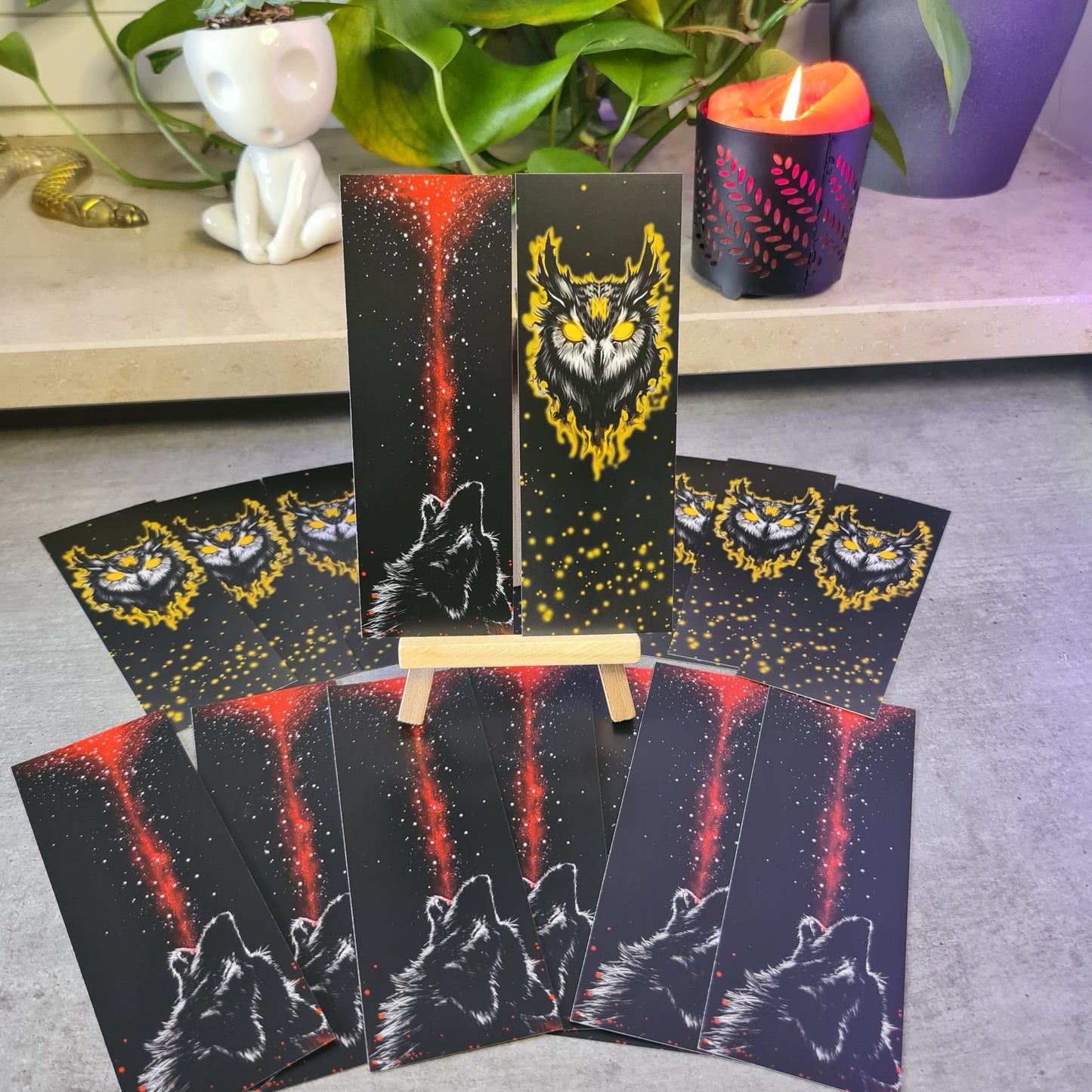 Wolf & Owl Bookmark