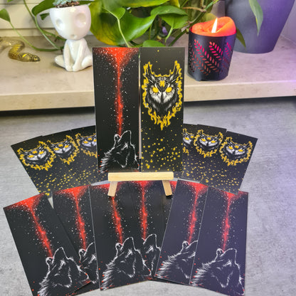 Wolf & Owl Bookmark