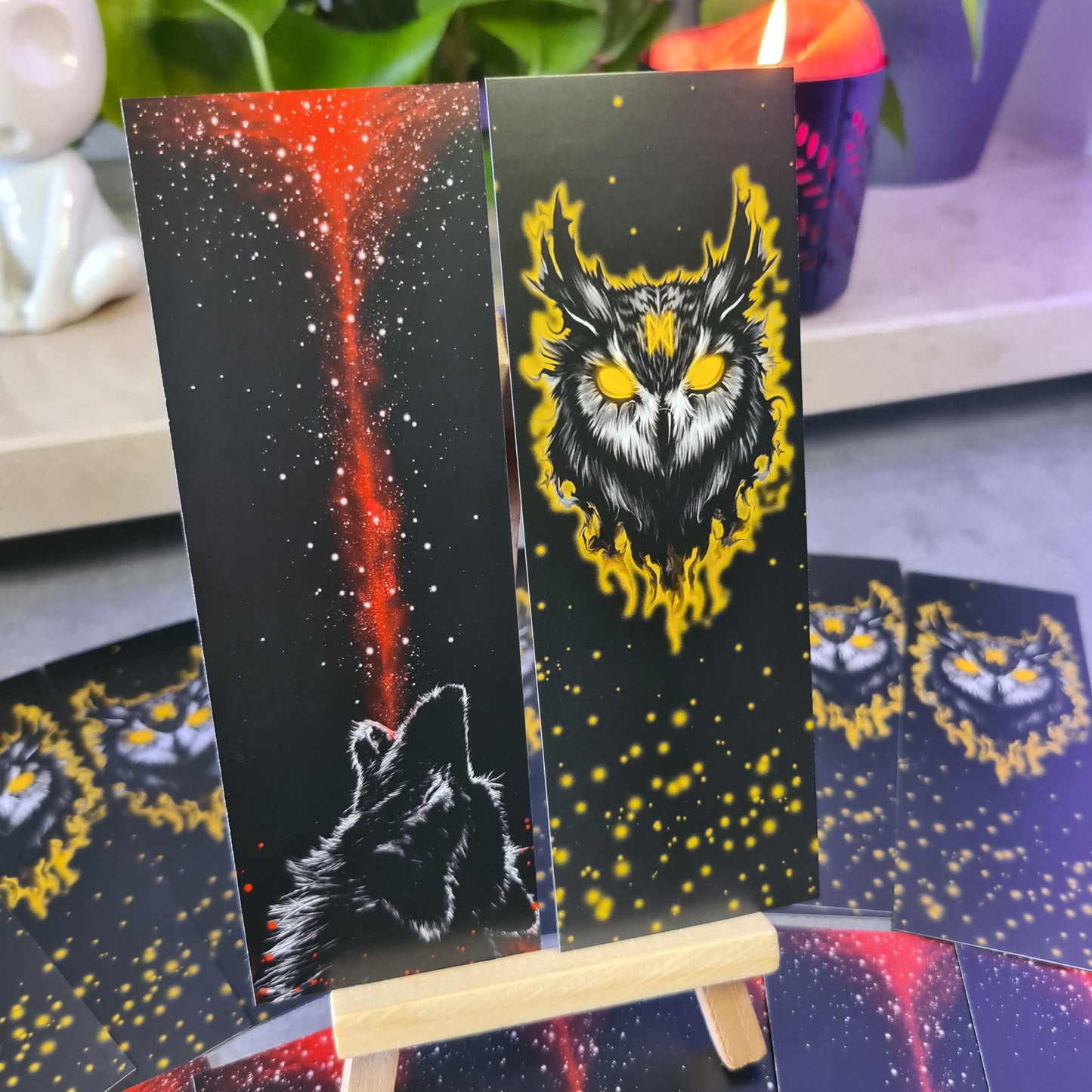 Wolf & Owl Bookmark
