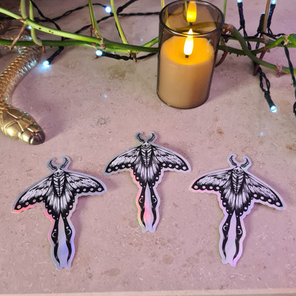 Moth hologram sticker