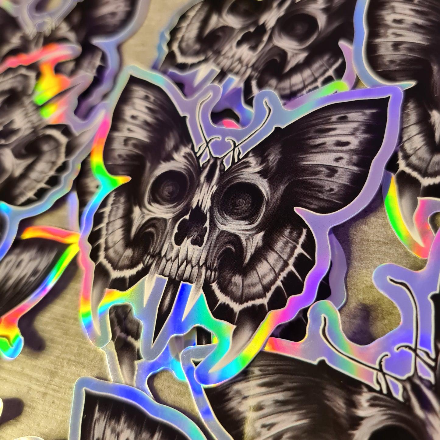 Skullbutterfly hologram sticker