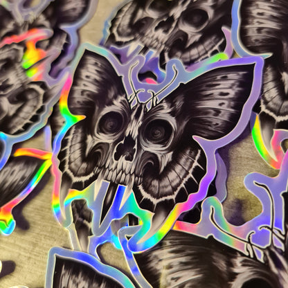 Skullbutterfly hologram sticker