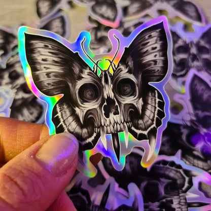 Skullbutterfly hologram sticker