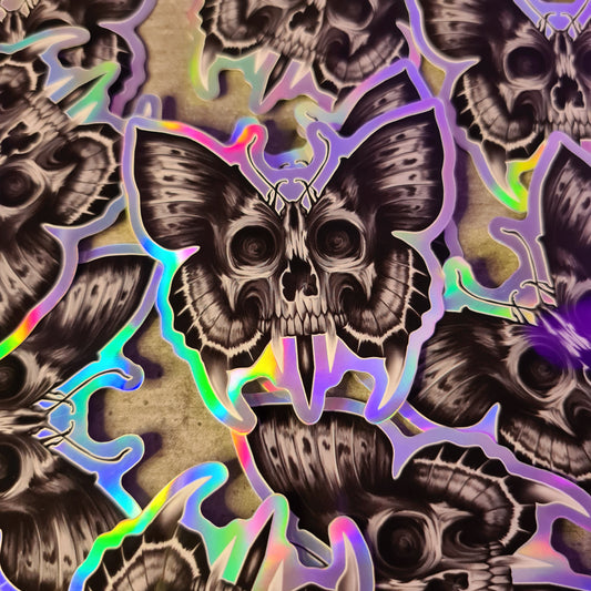 Skullbutterfly hologram sticker