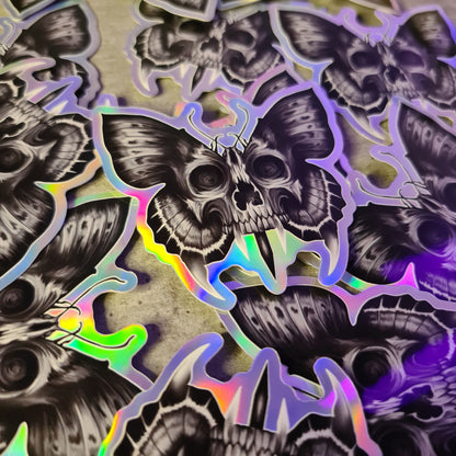 Skullbutterfly hologram sticker