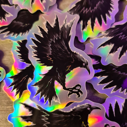 Crow hologram sticker