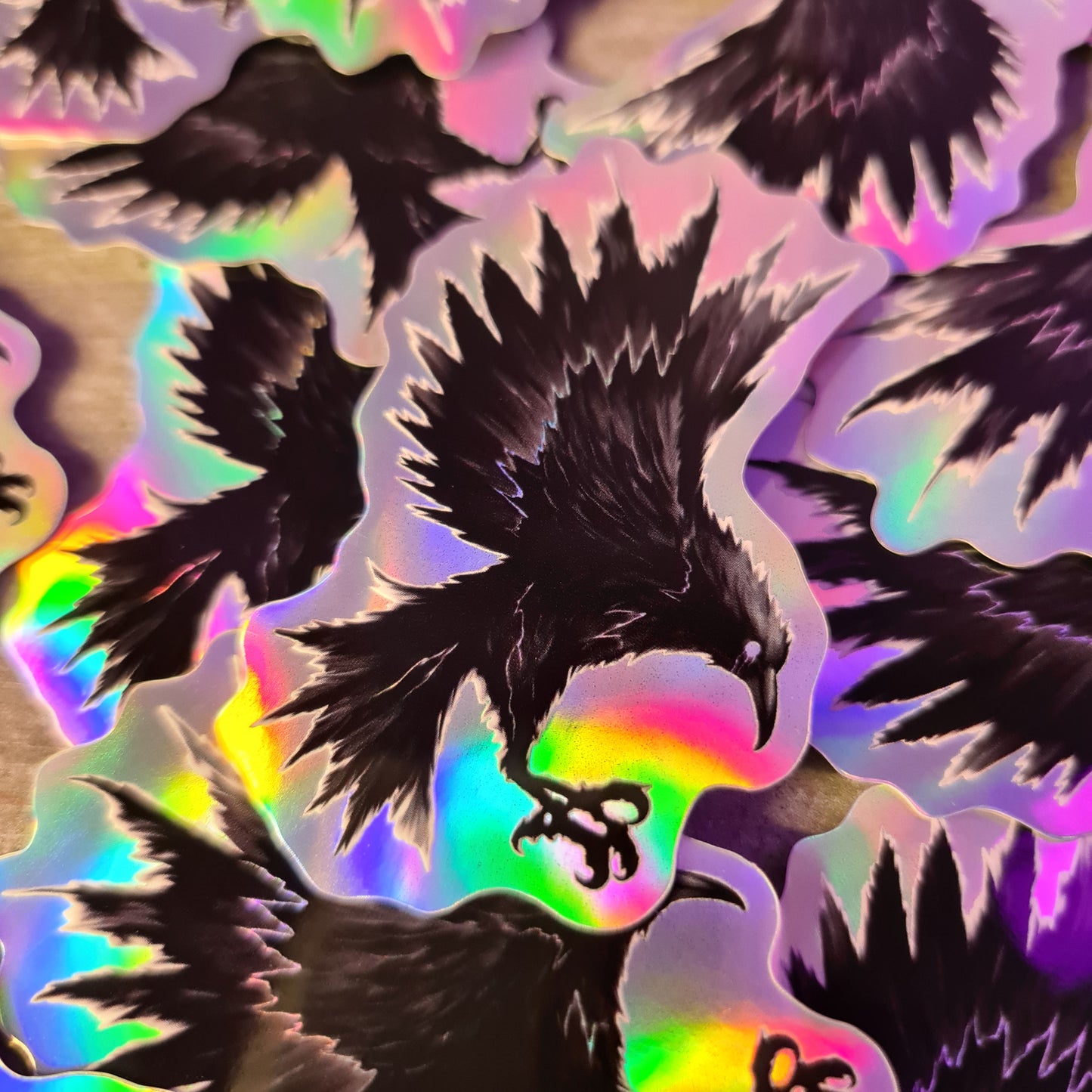 Crow hologram sticker