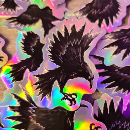Crow hologram sticker