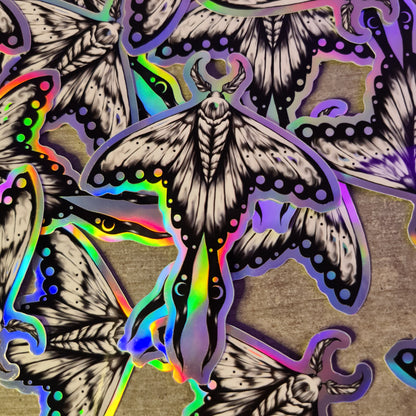 Moth hologram sticker