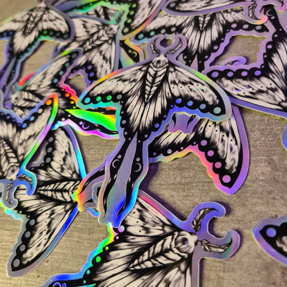 Moth hologram sticker