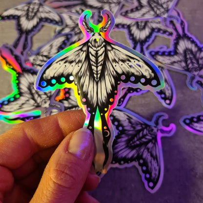 Moth hologram sticker