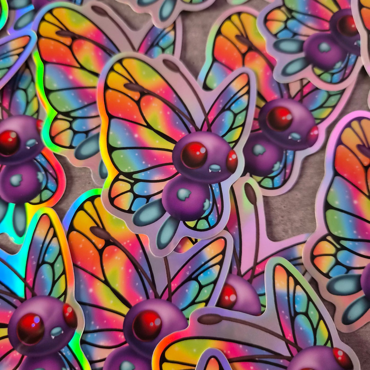 Butterfly Monster hologram sticker