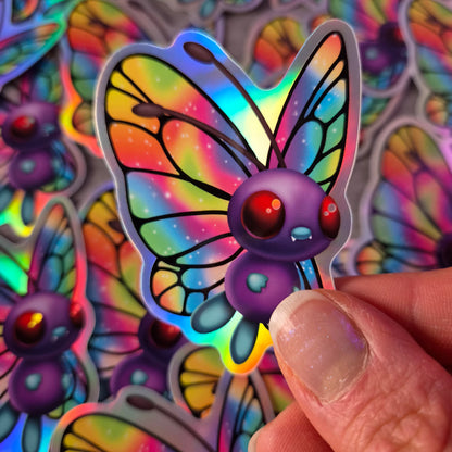 Butterfly Monster hologram sticker