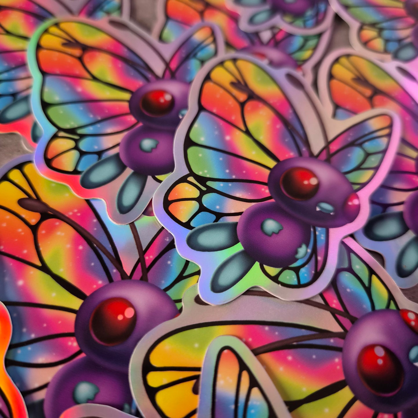 Butterfly Monster hologram sticker