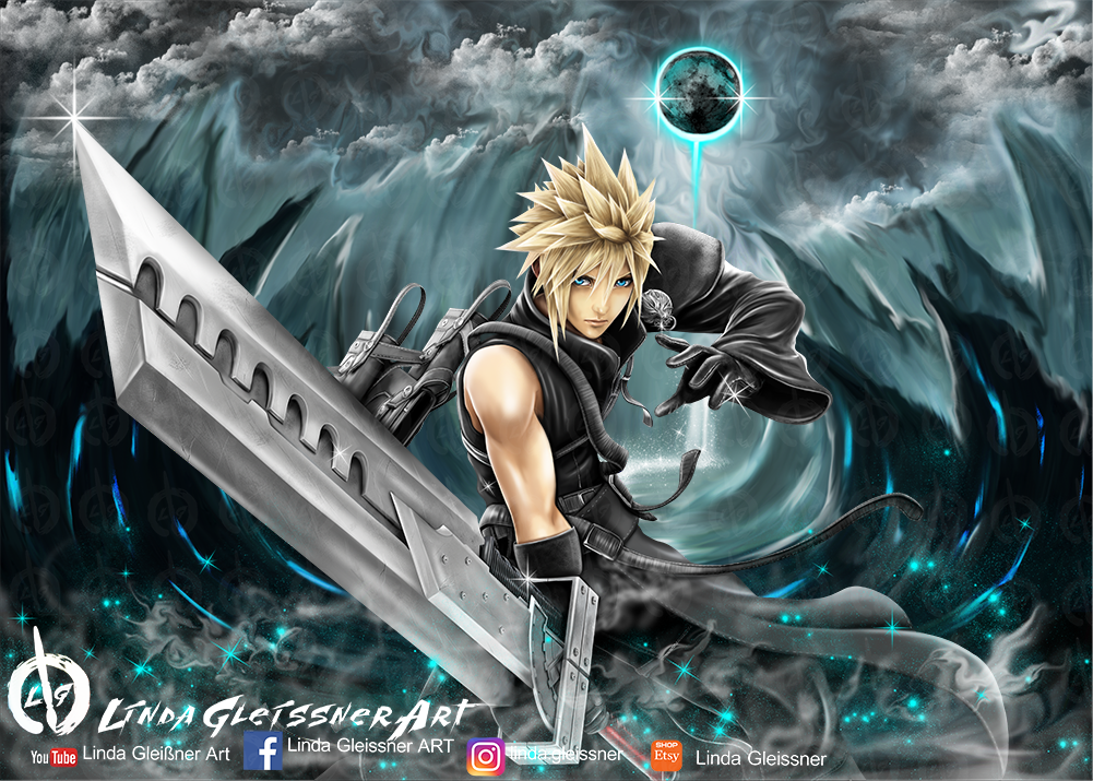 fantasy swordsman Print