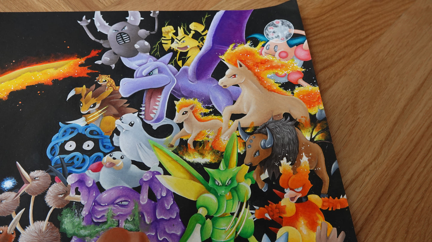 NICHT AUSVERKAUFT! ORIGINAL 151 Pokémon DIN A1