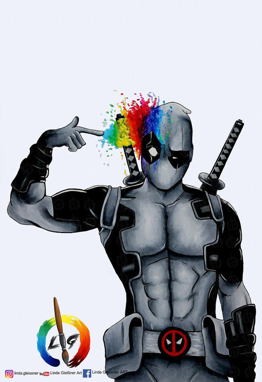 Regenbogen Deadpool Poster