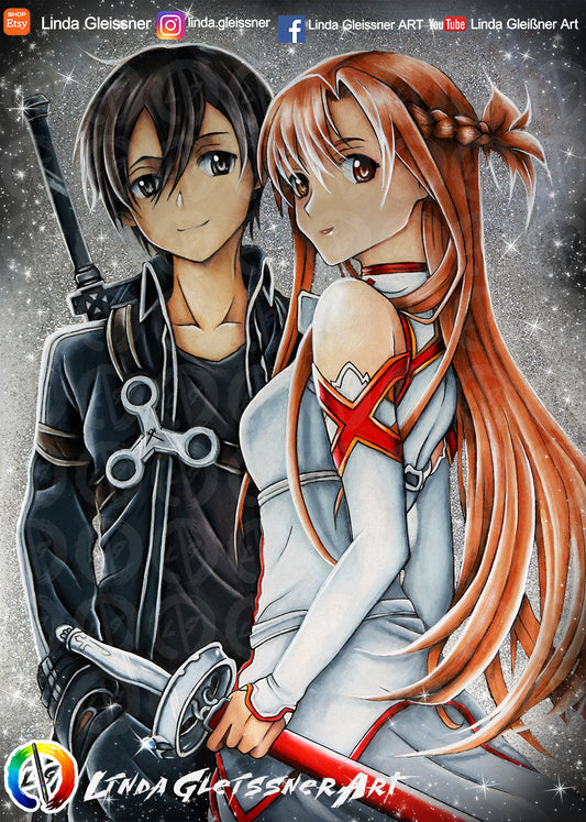 Kirito and Asuna Print