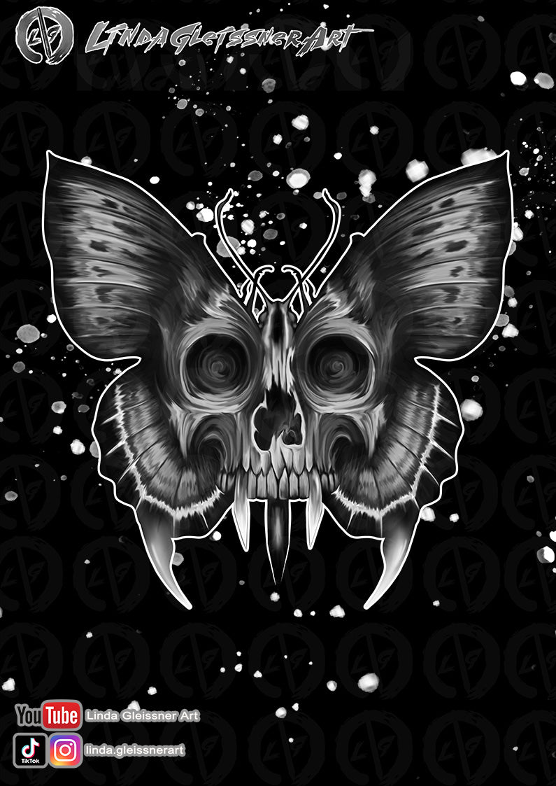 Skull-butterfly Poster